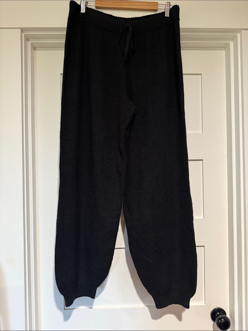 aerie Black Knit Lounge Pants with Drawstring